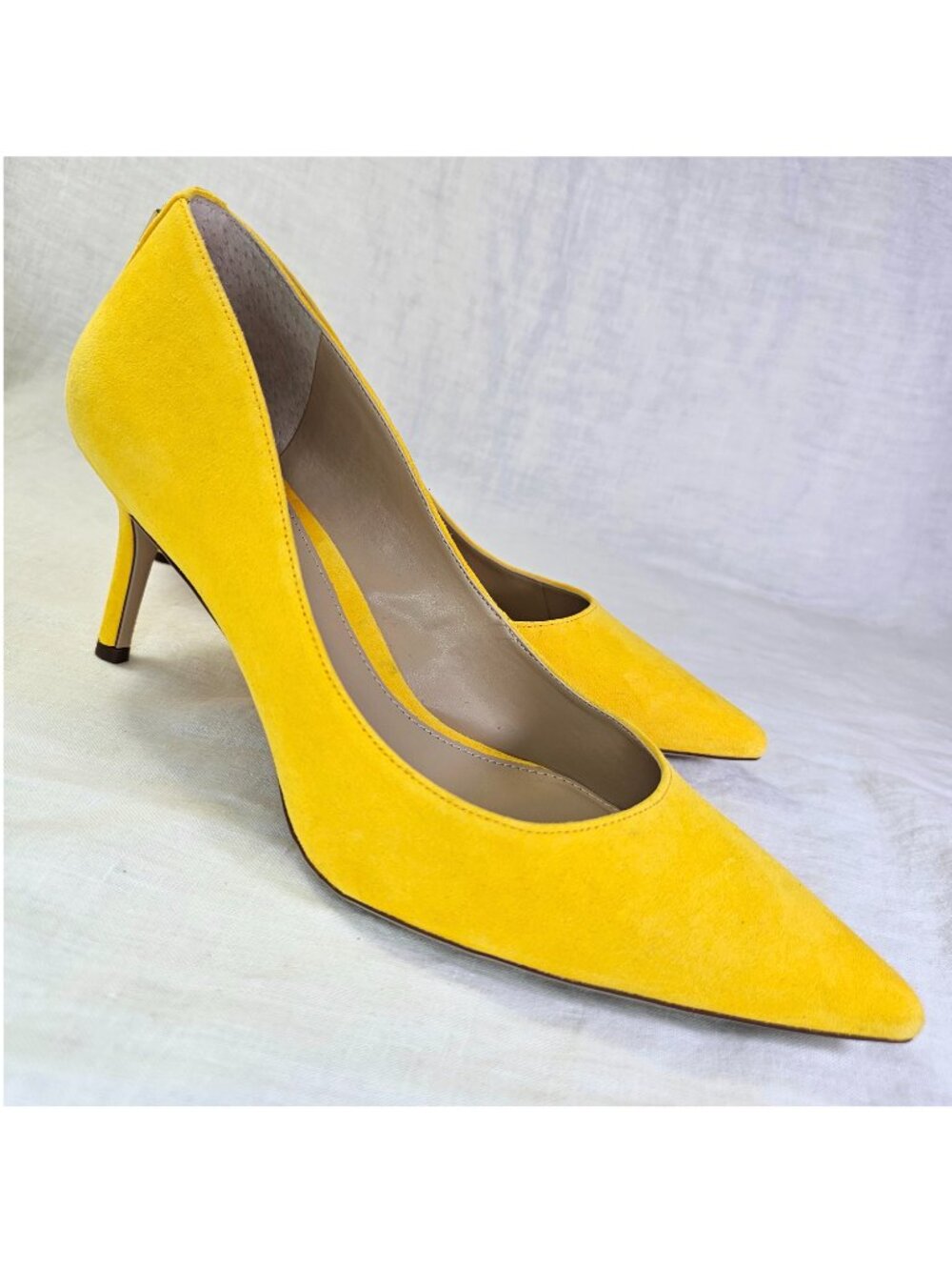 Ralph Lauren Lanette 3” Heel Suede Classic Scarpin Pumps 9B Yellow